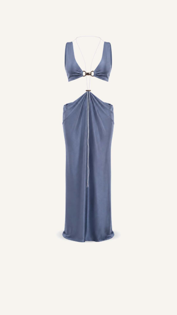 Ring Cutout Top and Maxi Skirt Set