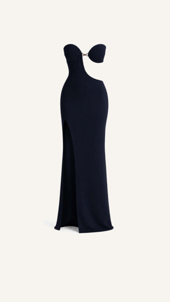 Asymmetric Bust Cutout Maxi Dress