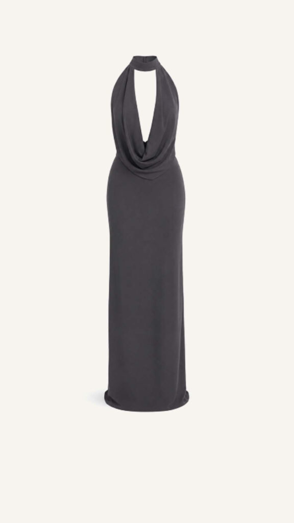 Halter Cowl-Neck Maxi Dress