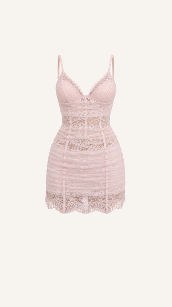 Lace Corset Ruched Mini Dress