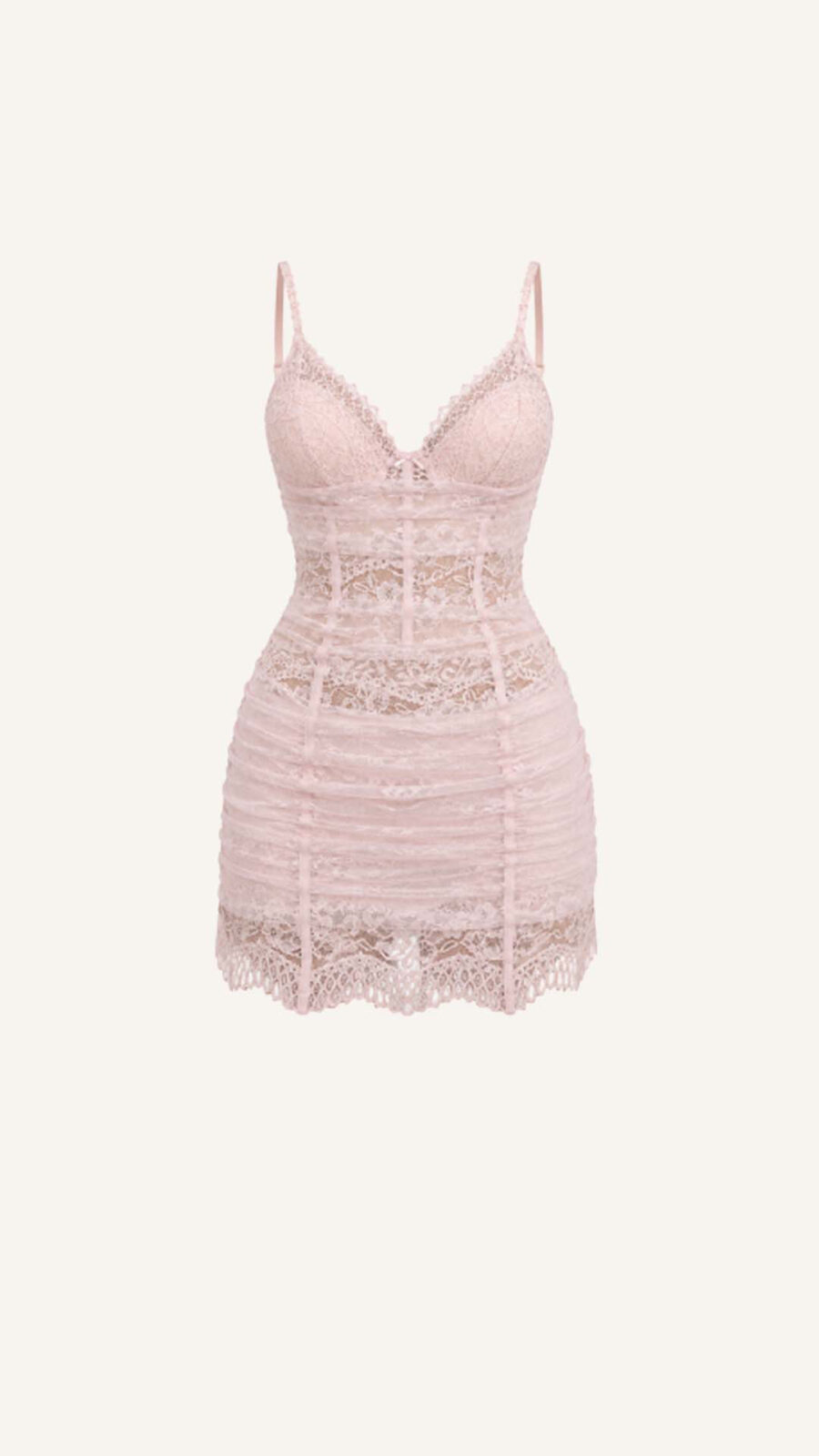 Lace Corset Ruched Mini Dress