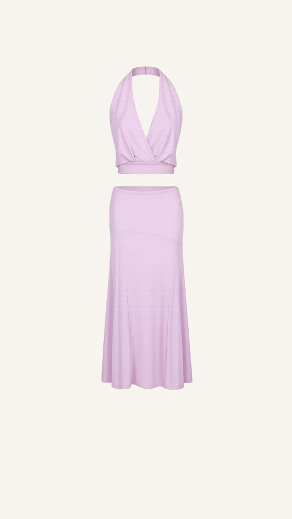 Halter Crop Top and Maxi Skirt Set