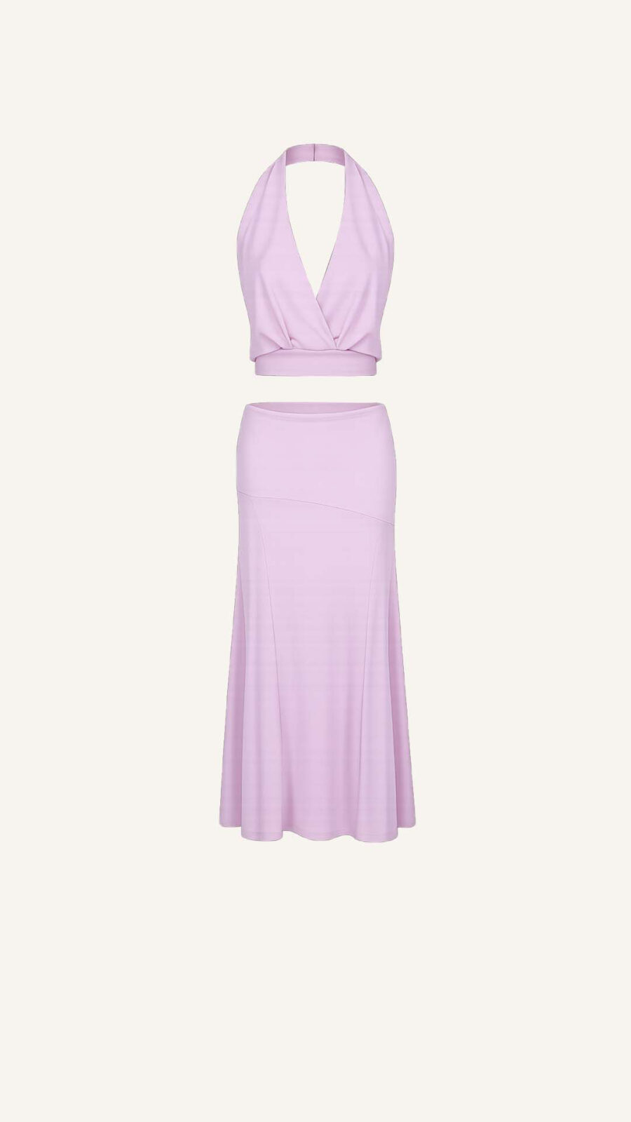 Halter Crop Top and Maxi Skirt Set