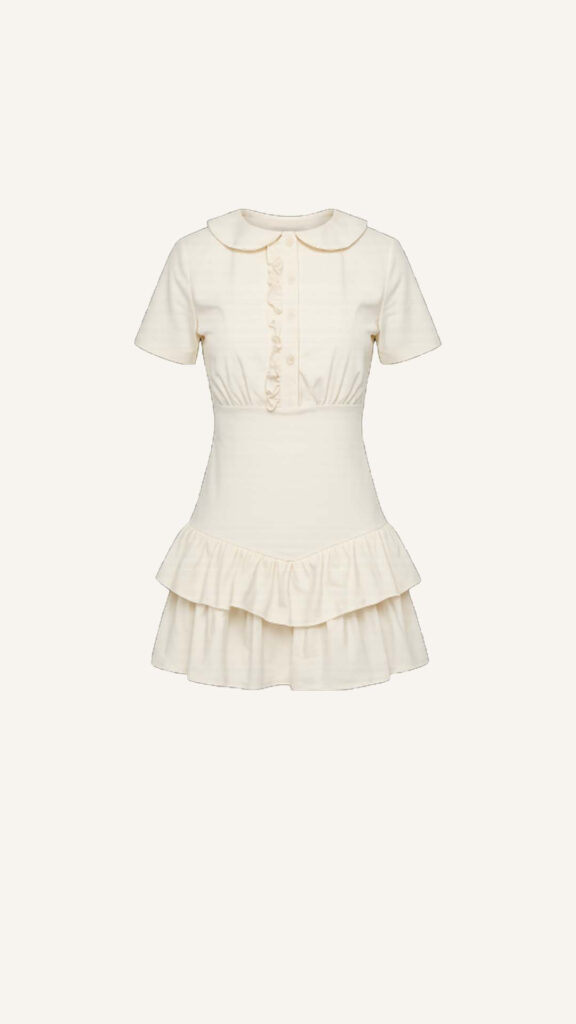 Peter Pan Collar Ruffle Mini Dress