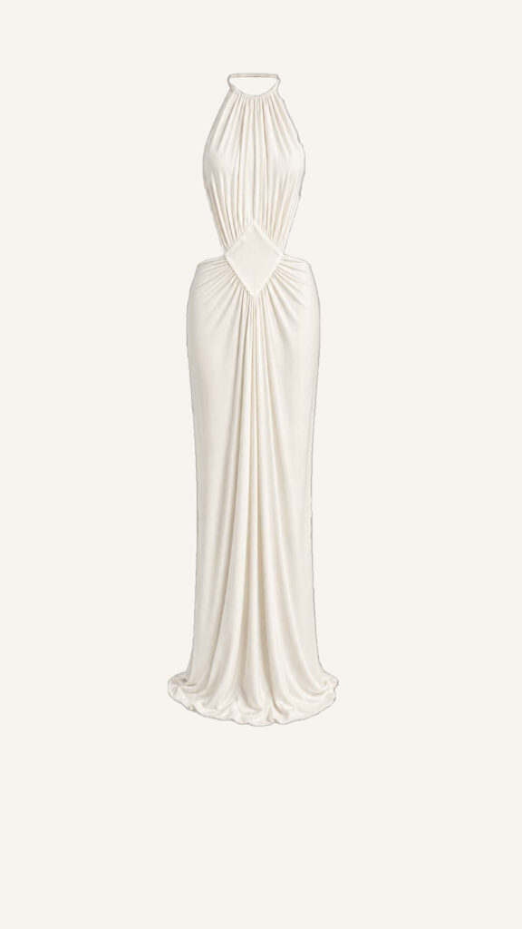 Ruched Halter Maxi Dress